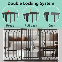 ALLAIBB White gate hold-open 90-degree angle for hands-free passage