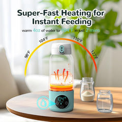 Allbean dual-heating modes switch between milk and water for flexible feeding.
