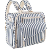ALLCAMP diaper backpack blue stripe front view showing large main compartment.