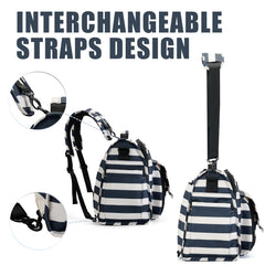 ALLCAMP diaper backpack stroller hooks and wide opening facilitate easy reach and attachment.