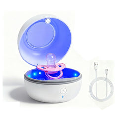 ALLGLAM portable pacifier sterilizer box on the go keeps pacifiers clean anywhere.