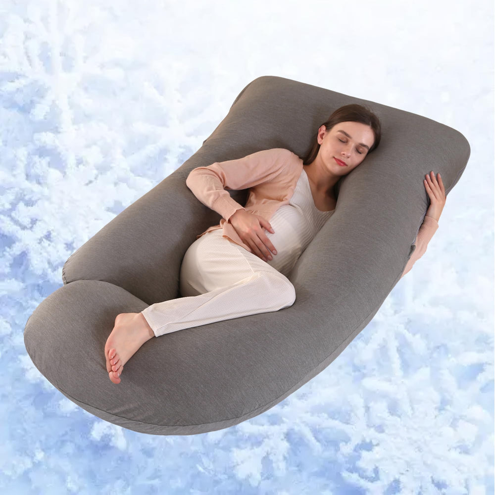 ALLOPERA pregnancy pillow full-length 57-inch offers full-body sleep support.