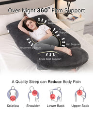 ALLOPERA pillow shows U and C shapes for versatile back and side sleeping support.