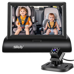 ALLRUBY baby car monitor wide view shows clear rear-seat visibility