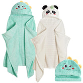 Allureza hooded toddler towel animal hood closeup showcases playful design and cozy comfort.