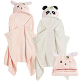 Allureza hooded toddler towel with animal hood for bathtime warmth and fun.