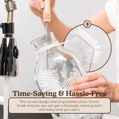 Almond Cow kitchen brush for multipurpose use across bottles and jars