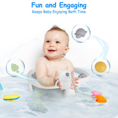 ALNUY baby bath seat with stable suction cups keeps seat fixed during baths.