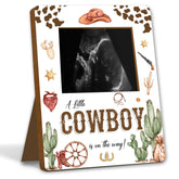 ALodr Cowboy Baby Shower Frame front view for keepsake photos