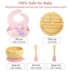 alohaBliss bamboo baby plates set bowl provides stable serving for cereals and purees