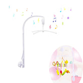 Alovexiong 26-inch white crib mobile holder attached to a crib rail ready for toys