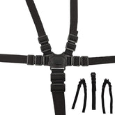 Alovexiong 5 Point Harness shoulder straps close-up showing sturdy buckles for secure baby safety.