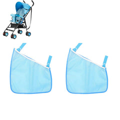 Alovexiong blue side sling cargo net attached to stroller for extra on-the-go storage.