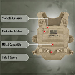 Alpha Six Baby Carrier lumbar-support back panel eases long carries.