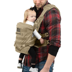 Alpha Six Baby Carrier MOLLE front panel for modular storage.