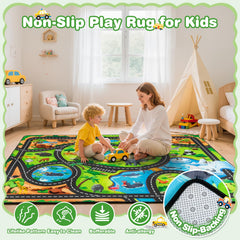 AlphabetAcre Kids Rug non-slip-back keeps kids safe during active play.