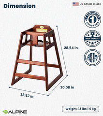 Alpine high chair pyramid base provides stable seating to reduce tipping