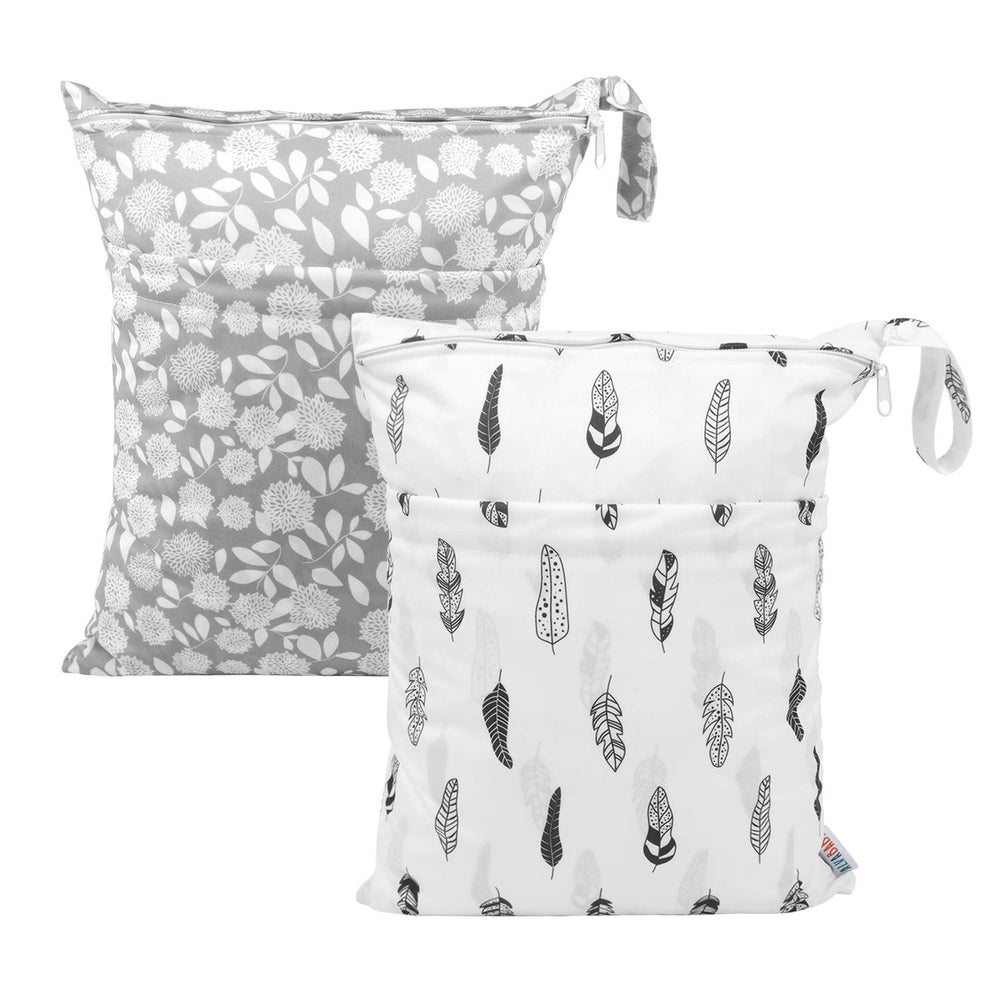 ALVABABY wet/dry bag with two zippers keeps wet and dry items organized while traveling.