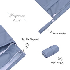 ALVABABY dual-zipper mid-size bag showing separated wet and dry sections.
