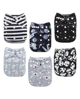 ALVABABY cloth diaper 6-pack front view shows reusable, budget-friendly option for families.