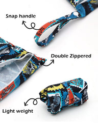 ALVABABY bag with dual zippers separating wet and dry items.