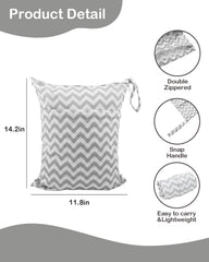 ALVABABY wet-dry bag sized 30x36 cm, ideal capacity for multiple cloth diapers.