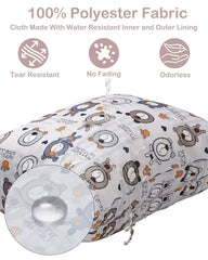 ALVABABY wet-dry bag double zipper close-up shows separate wet and dry compartments.