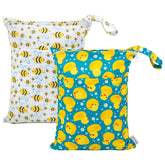 ALVABABY wet/dry bag with dual zippers keeps wet and dry items separate during travel.
