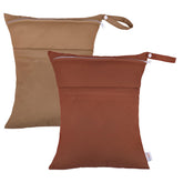 ALVABABY wet-dry bag with two zipper pockets organized for wet and dry items.