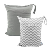 ALVABABY wet-dry bag with two zippered pockets keeps wet and dry items organized.