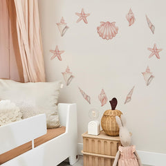 Alwayspon peel-and-stick shell stickers provide quick, mess-free nursery updates.