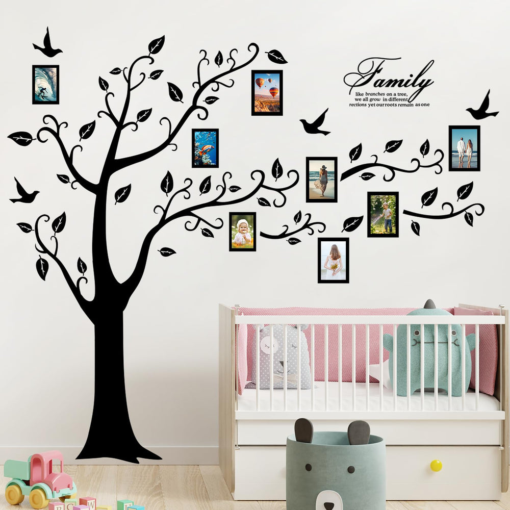 AM AMAONM large family tree wall sticker in right black frames memories on the wall.