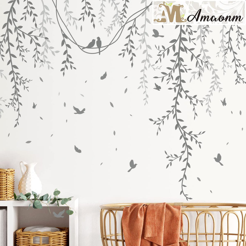 AM AMAONM removable hanging vines wall stickers assembly for quick room makeover