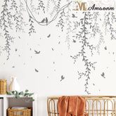AM AMAONM removable hanging vines wall stickers assembly for quick room makeover