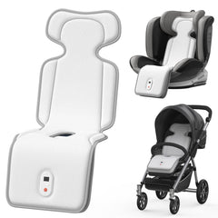 AMACOOL baby stroller cooling pad back view showing full-seat cooling in use.