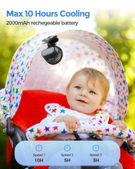 AMACOOL mini baby clip fan with 360° rotation for adjustable airflow