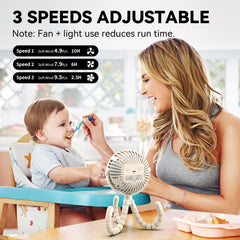 AMACOOL stroller fan offers three speeds for customizable airflow.