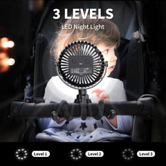 AMACOOL stroller fan 360-degree cooling directs airflow precisely.