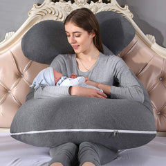 Amagoing pillow with removable jersey cover for easy washing