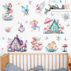 AM AMAONM cartoon princess butterfly wall decal adds whimsical charm to kids' rooms.