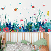 AM AMAONM seaweed wall sticker corner adds vibrant under-the-sea depth for nurseries.