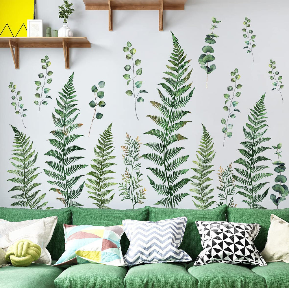 AM AMAONM vine leaf wall sticker close up for a fresh living room backdrop