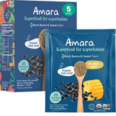 Amara black bean and sweet corn Stage 3 pouch supports balanced meals for growing babies.