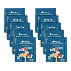 Amara Organic Baby Food pouch front shows oats and berries for easy stage 2 feeding.