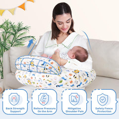AMASKY nursing pillow removable cotton cover for easy cleaning.