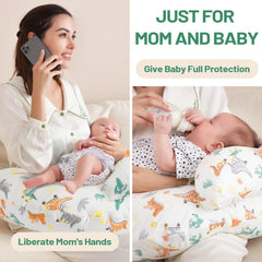 AMASKY Nursing Pillow widened sides providing soft, ample arm support