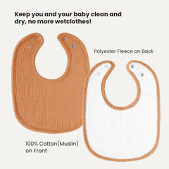 AMAWMW Muslin Bibs set of 6 colors shows coordinated outfit options.