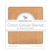 Amazing Baby cellular blanket butterum fold showcases breathable, lightweight warmth for year-round use.