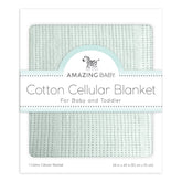 Amazing Baby cellular blanket SeaCrystal close-up; ultra-soft cotton for cozy baby snuggles.