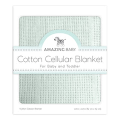 Amazing Baby cellular blanket SeaCrystal close-up; ultra-soft cotton for cozy baby snuggles.